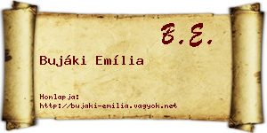 Bujáki Emília névjegykártya
